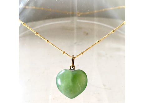 Heart necklace / Green Aventuline
