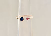 Tiny juicy ring / Blue sapphire & ruby