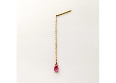 Ruby Tear drop chain / pierce