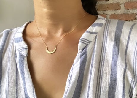 Moon necklace/ just gold