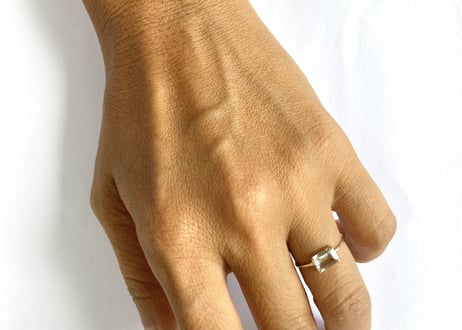 Aquamarine square Ring