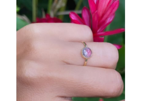 Watermelon tourmaline ring
