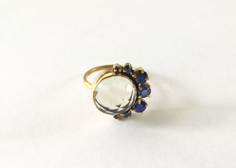 Crescent and full moon Ring
