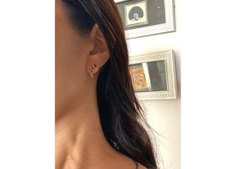 5 raindrops pierce / Garnet , tourmaline