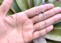 Star shine chain pierced earring / Blue sapphire