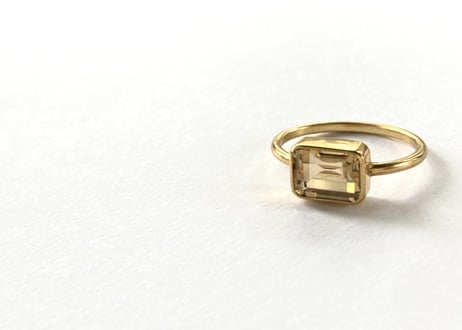 Citrine square Ring