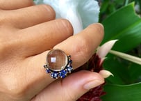 Crescent and full moon Ring