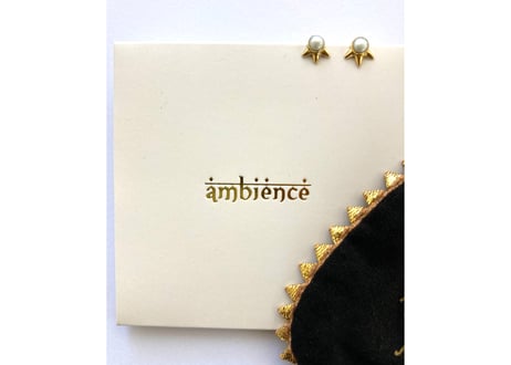 Star shine pierced earring/ pearl