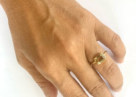 Citrine square Ring
