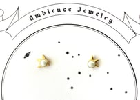 Star shine pierced earring/ pearl