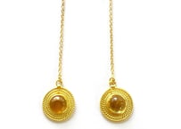 Sun moon pierce/ Yellow Tourmaline