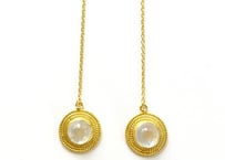 Sun moon pierce/ Rainbow moonstone