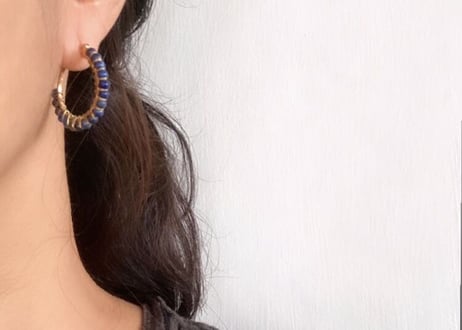 Hoppy hoop earring / Lapis Lazulih