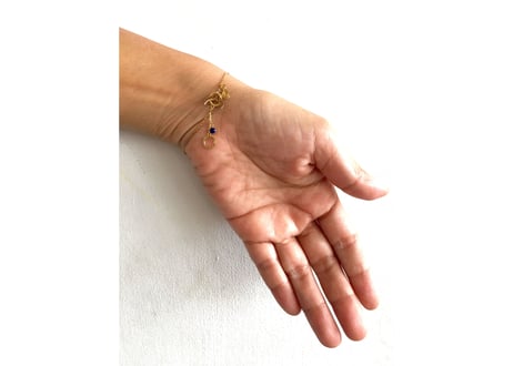 Saturn bracelate /pink tourmaline &Lapis Lazulih