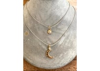 Urban glow code necklace Silver / Star and moon charm