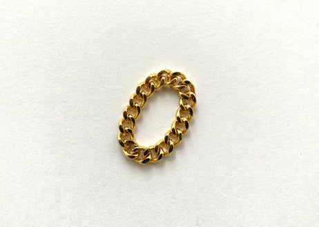 Gold flat thick chain Ring
