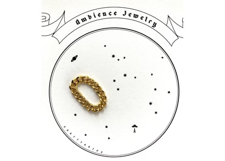 Gold flat thick chain Ring