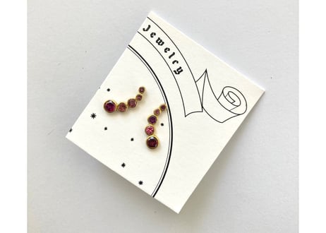 5 raindrops pierce / Garnet , tourmaline