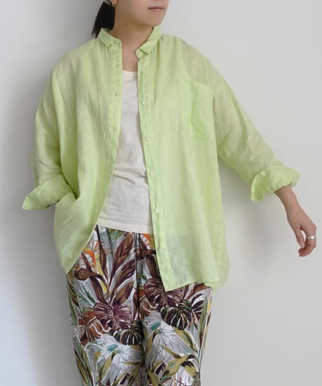 i c h i 251209 Relax Linen Shirt / 5 COLORS : ORANGE・GREEN