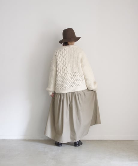 ichiAntiquités 1100316 Cotton Typewriter Gather Dress / 2 COLORS