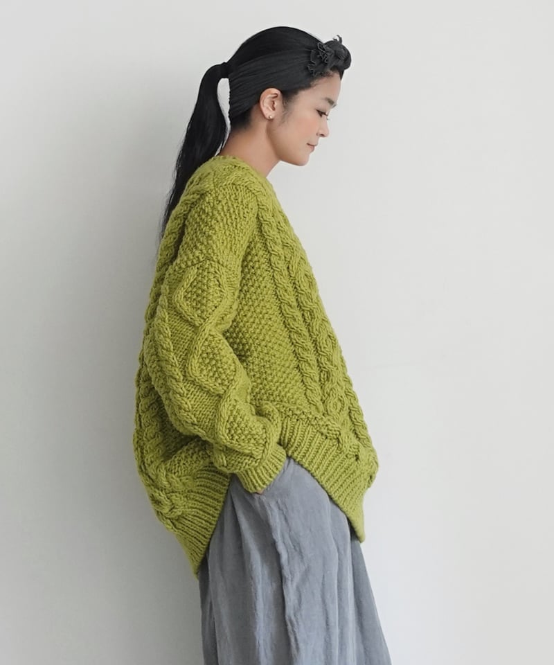 ichiAntiquités 900358 PERU Hand Knit Cable Pull