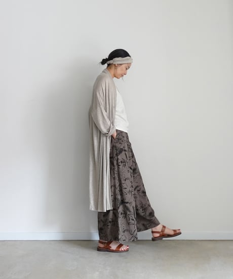 ichiAntiquités 1101125 Rayon Linen Botanical Print Relax Pants / 2 COLORS