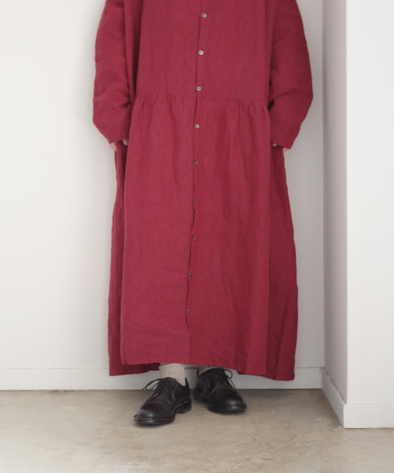 ichiAntiquités 1100302 Color Linen Shirt Dress