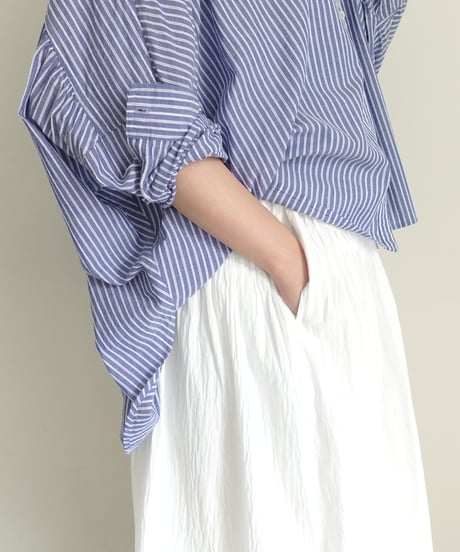 i c h i  251217  Cotton Gather Skirt / A : WHITE