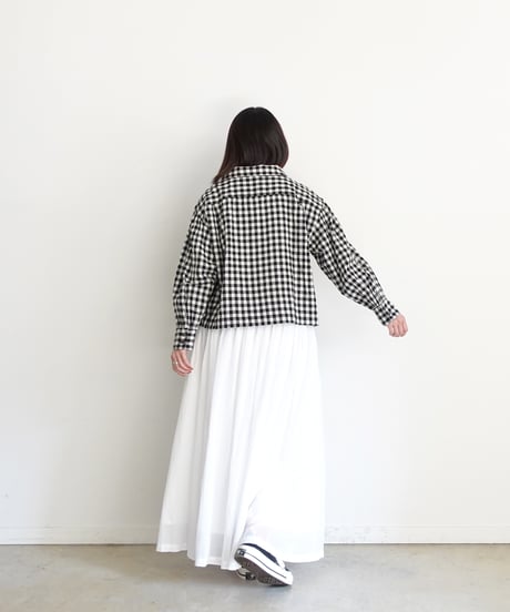 i c h i 250707 Cotton Linen Gingham Shirt / B: GINGHAM