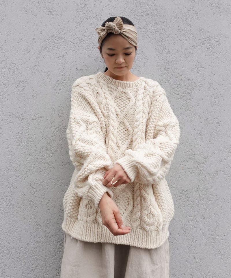 ichiAntiquités 900358 PERU Hand Knit Cable Pull