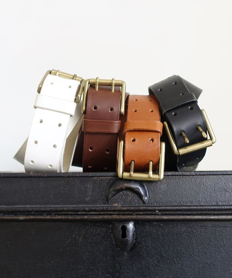 ichiAntiquités 500000 Leather Belt / D : DARK BROWN