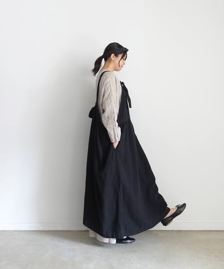 ichiAntiquités 1101109 Linen Cotton Gingham Check Dress / 2 COLORS