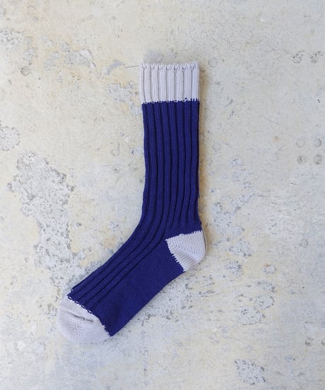 LOITER  L043  Organic Cotton Two Tone Socks / 6 COLORS