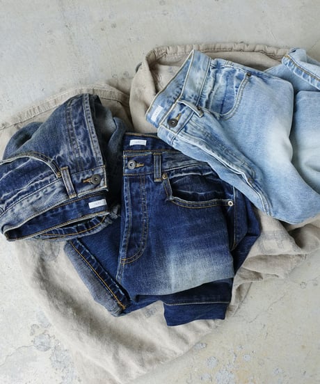 i c h i  241230 Denim Sarrouel Pants / B : DARK・2 SIZE