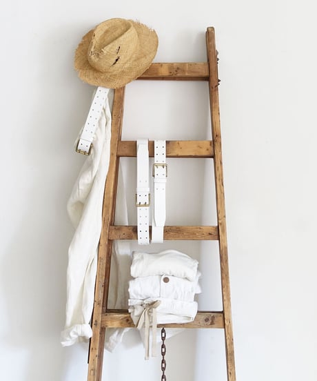 ichiAntiquités 500000 Leather Belt / C : WHITE