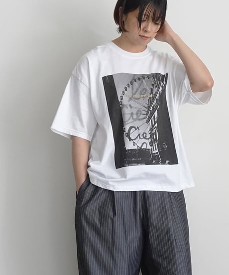 i c h i  250149  "Libre Comme l'Air" Ferris Wheel Pigment Over T Shirt / 2 COLORS