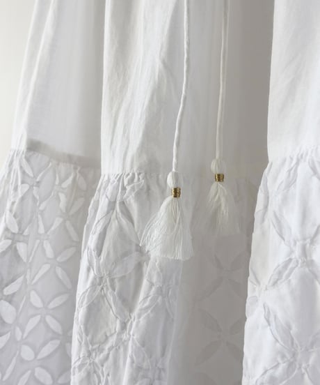 ichiAntiquités 1100939 INDIA Reverse Applique Cotton Skirt / 2 COLORS