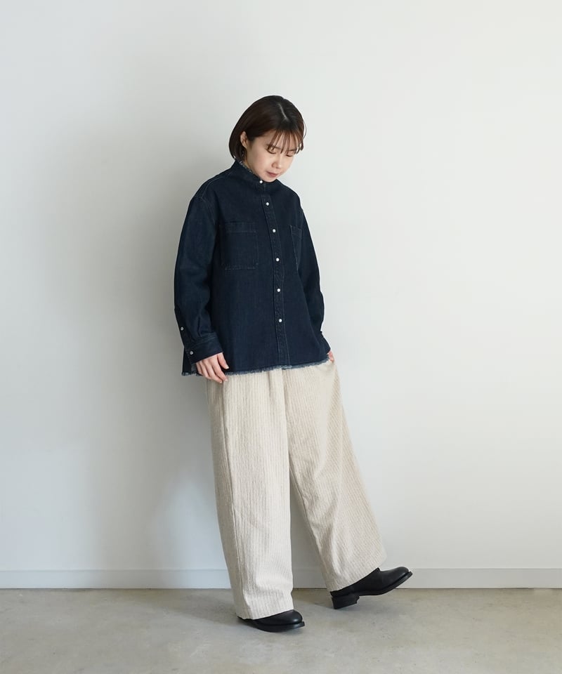 トップス daichi i c h i 250613 DENIM Fringe Shirt / B : DARK