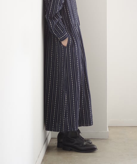 ichiAntiquités  1000910 INDIGO Dobby Stripe Shirt Dress / 2 COLORS