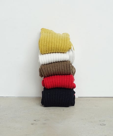 LOITER L019 Linen Color Rib Socks / 3 COLORS : WHITE・YELLOW・RED