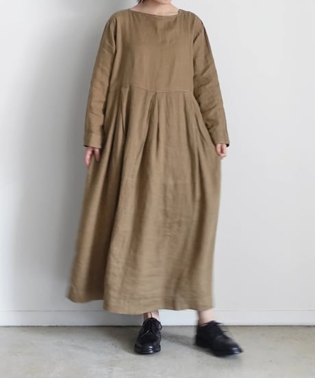 【 LIMITED COLLECTION 】Antiquités noir 800413  Vintage Dye French Linen Dress / 3 COLORS