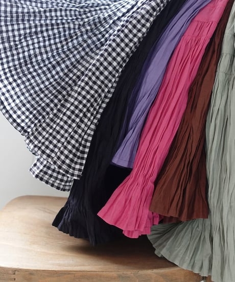 i c h i  221223  Cotton Voile Crinkle Skirt  / 6 COLORS
