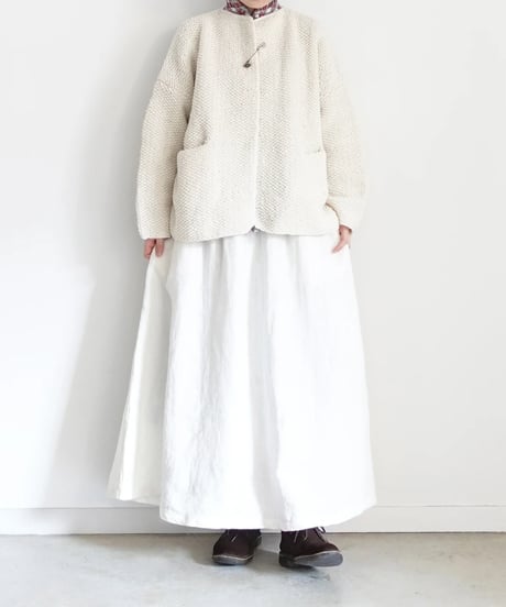 【ONLINE LIMITED】i c h i  240162 PERU Hand KANOKO Knit Cardigan / A : NATURAL