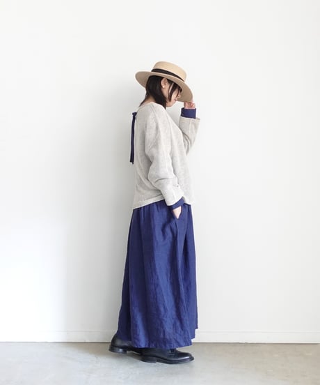 ichiAntiquités 1100960 Cotton Linen Wholegarment Knit Pullover / 3 COLORS