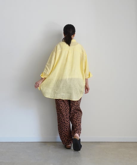 i c h i 251209 Relax Linen Shirt / 5 COLORS : WHITE・YELLOW・PINK