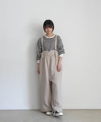 【 ONLINE LIMITED 】i c h i  250122  Linen Salopette / 2 COLORS