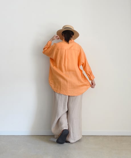 i c h i 251209 Relax Linen Shirt / 5 COLORS : ORANGE・GREEN