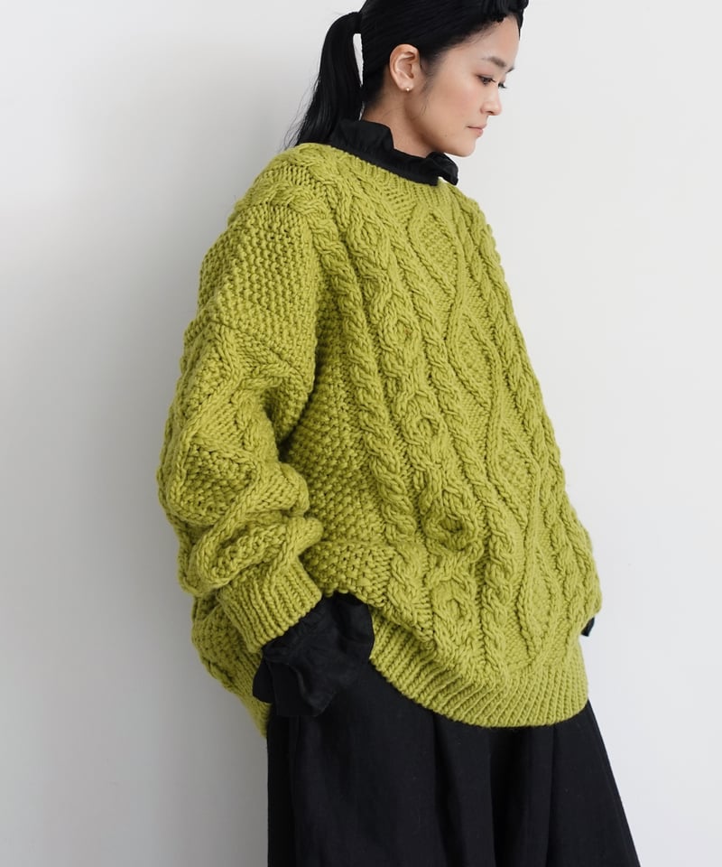 ichiAntiquités 900358 PERU Hand Knit Cable Pull