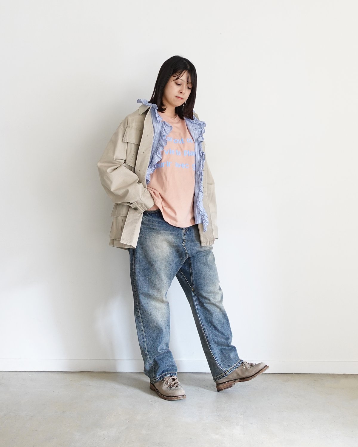 i c h i 241230 Denim Sarrouel Pants / A : LIGH