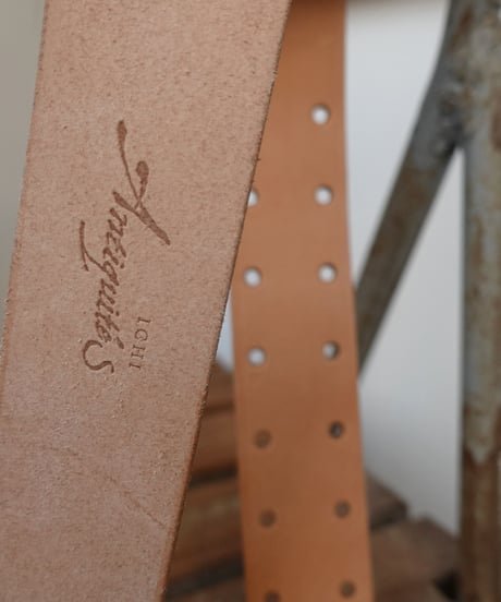【 ONLINE LIMITED 】ichiAntiquités 500000 Leather Belt / E : NATURAL